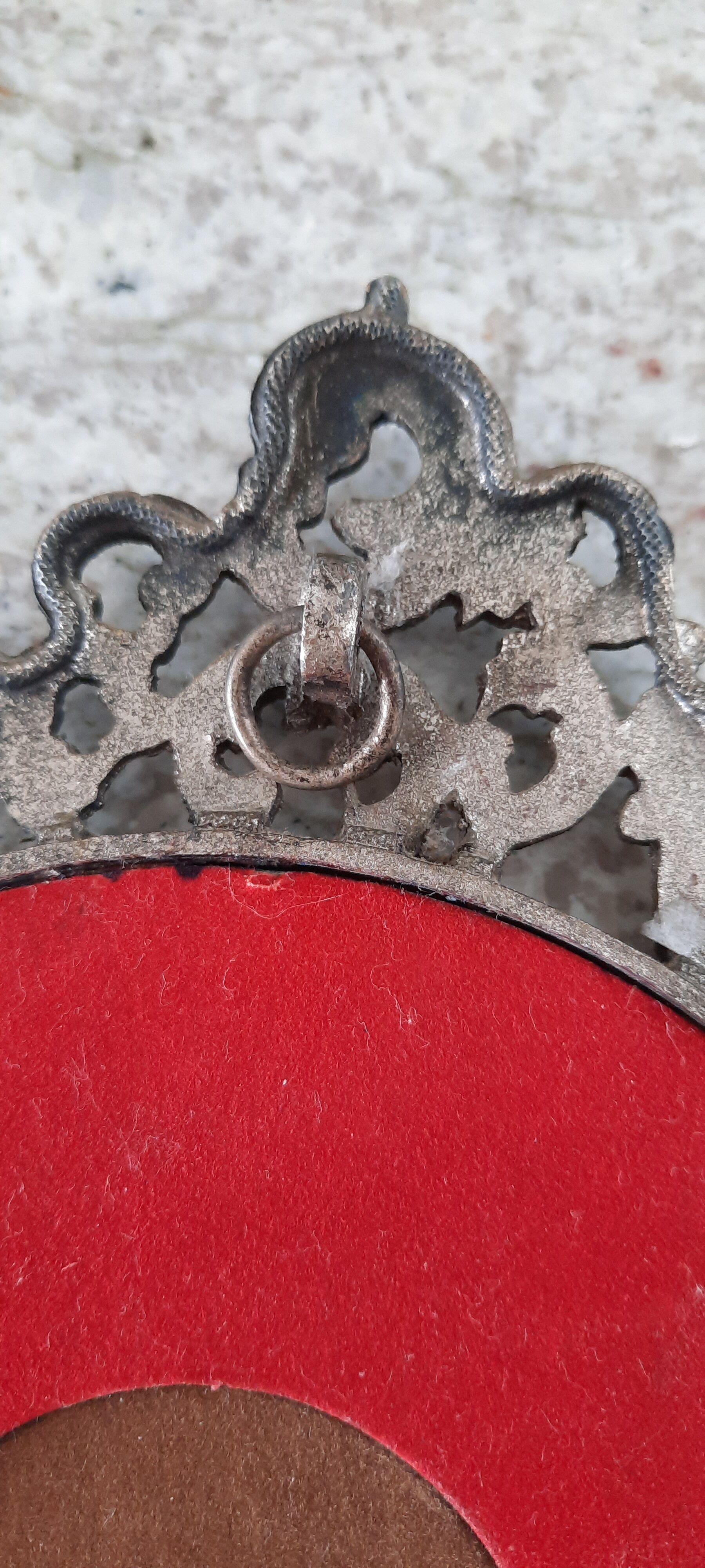 Vintage metal wall mirror 11x22cm