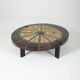 Glazed ceramic coffee table Herbarium model by Roger Capron in Vallauris, France 1970s