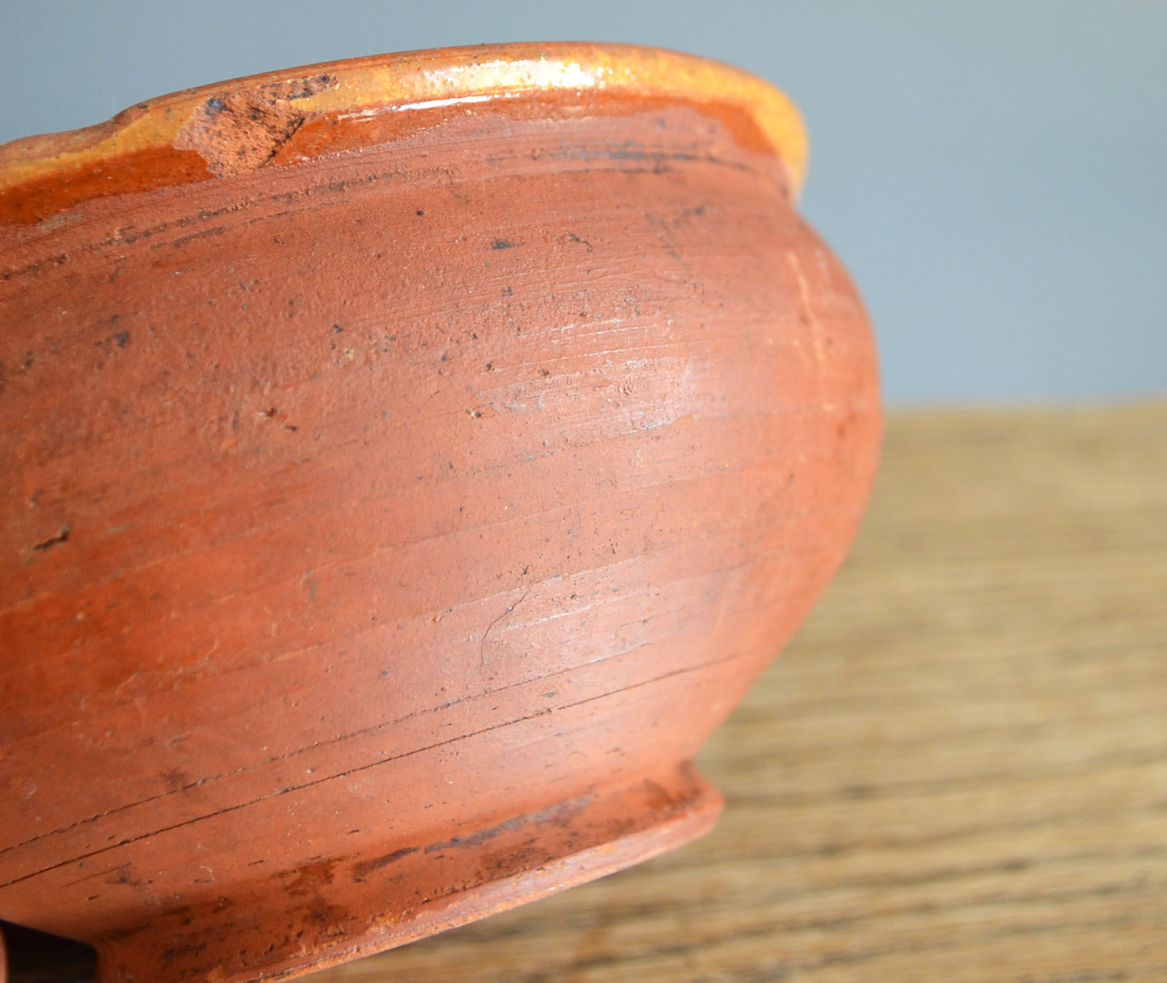 3 old terracotta bowls