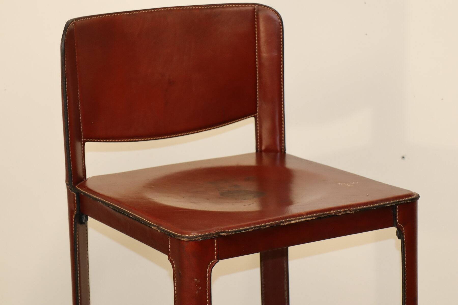 Matteo Grassi high stool in leather and metal