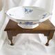 Old porcelain hollow dish of Limoges blue flowers