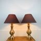 Pair of vintage turned wood lamps