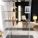 Tubular bookcase & vintage smoked glass 1970