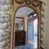 Louis XVI style trumeau mirror with pediment