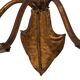 Stunning Italian Gilt Metal Wheat Sheaf candle Wall Sconce 1950s