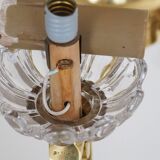 Solid bronze chandelier with crystal pendants and bobeches - Lucien GAU