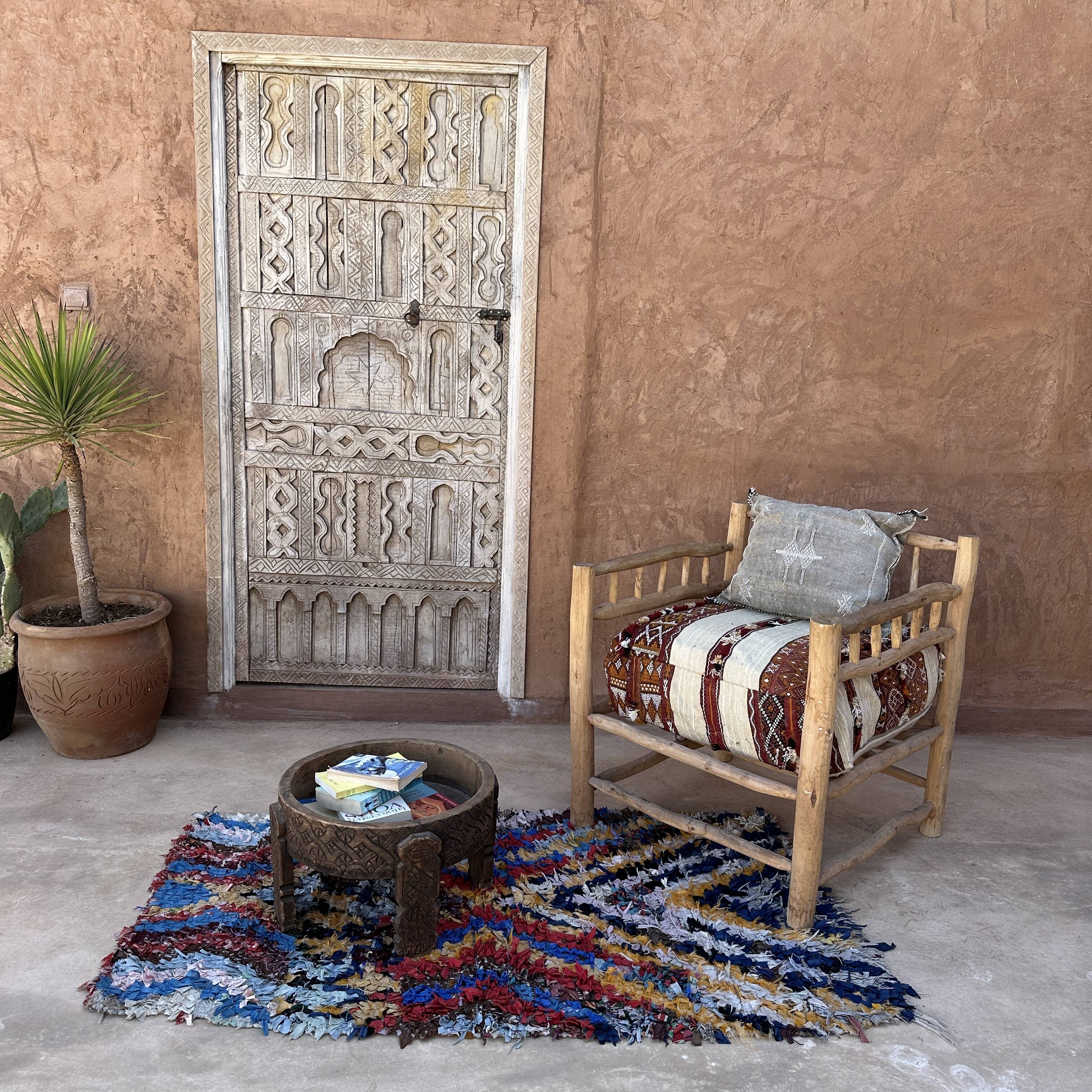 Colorful Boucherouite Moroccan rug - 88 x 158 cm