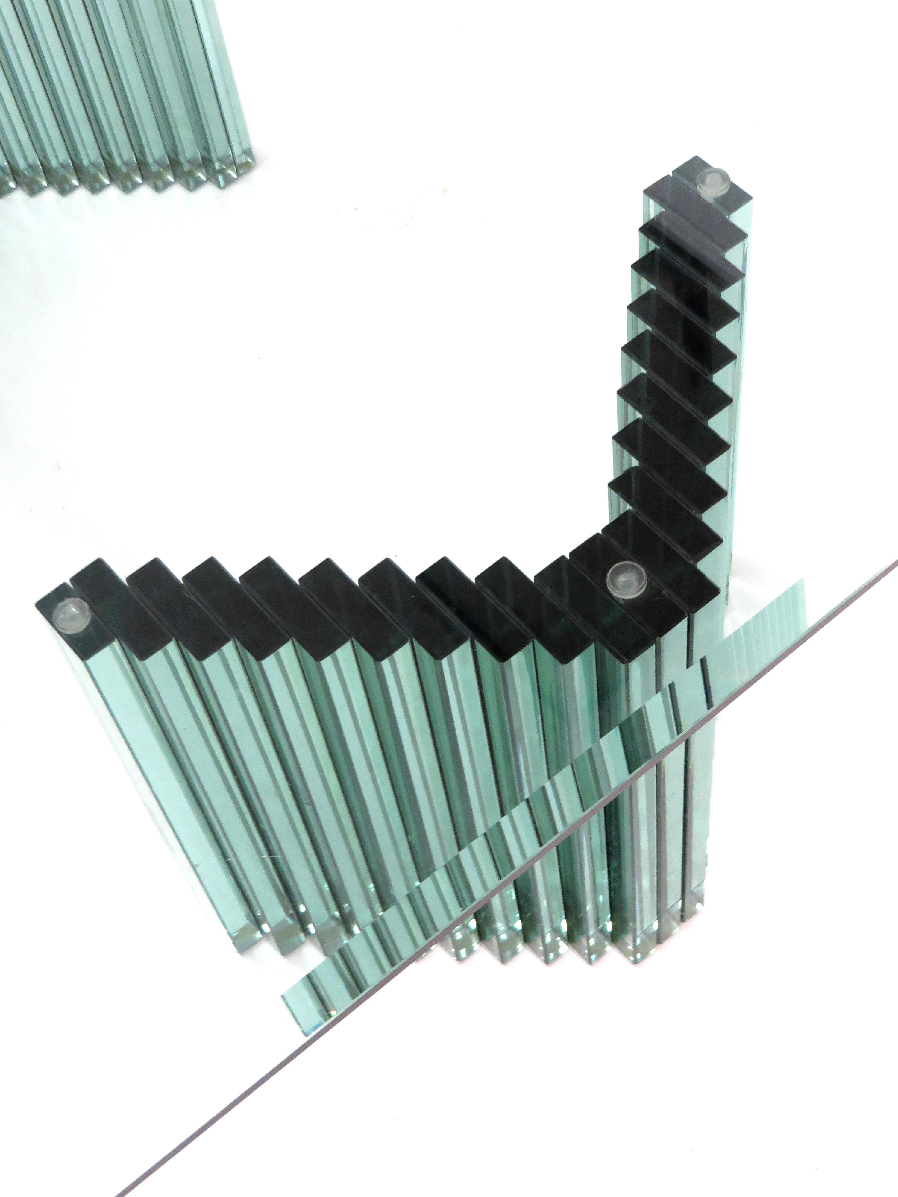 Vintage Italian design glass coffee table / table made in the 70s Ravello style