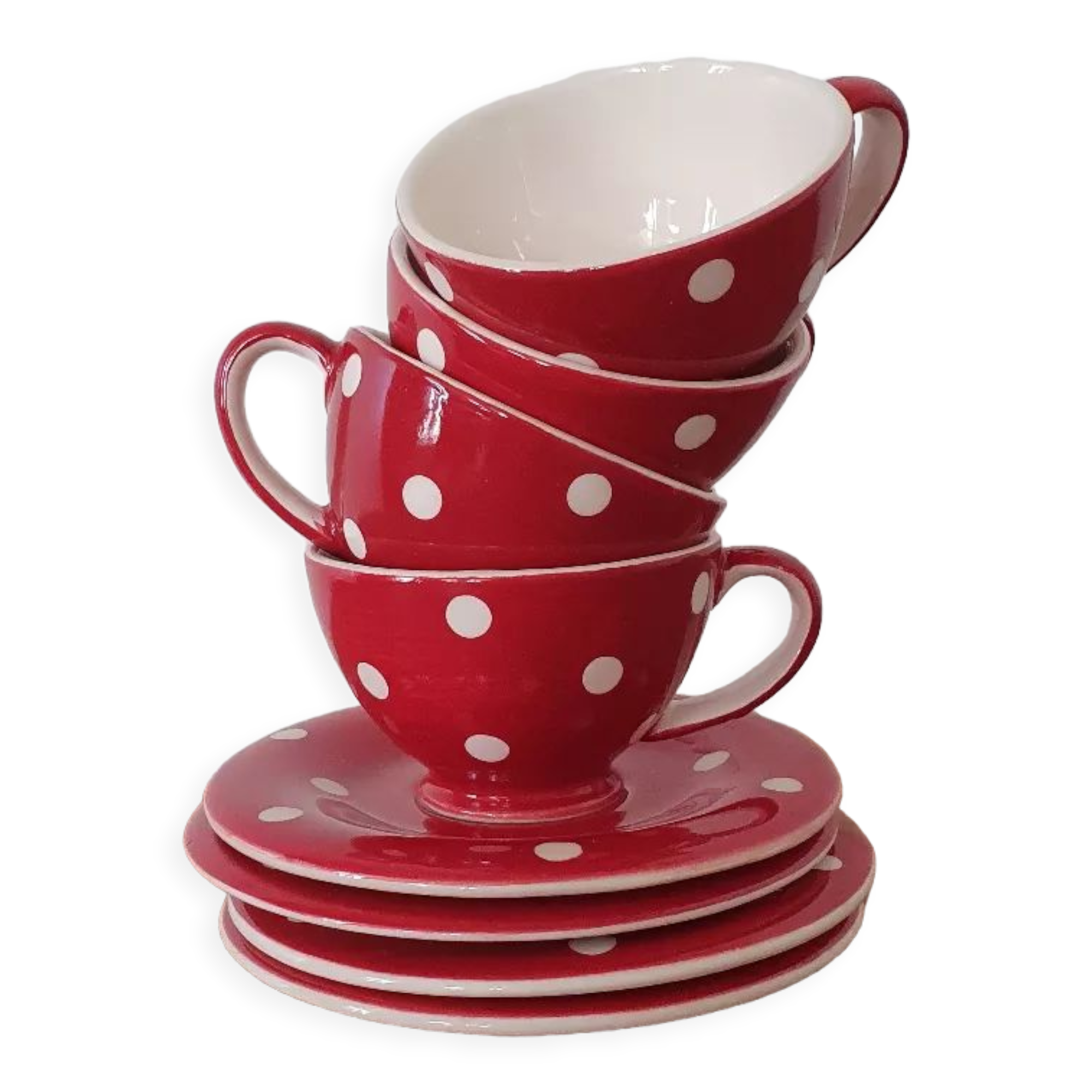 Red pea faience cups