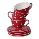 Red pea faience cups