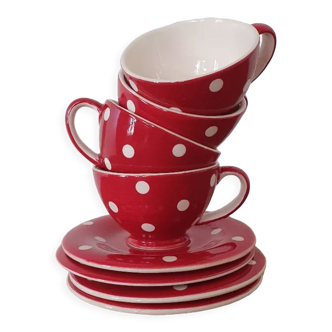 Red pea faience cups