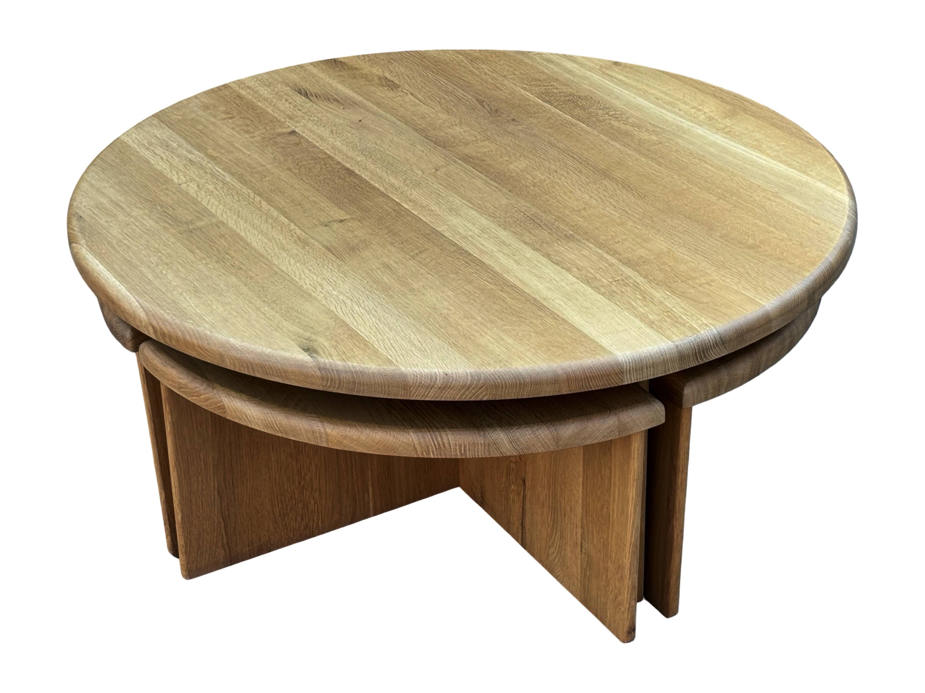 Vintage coffee table with side tables 80s design