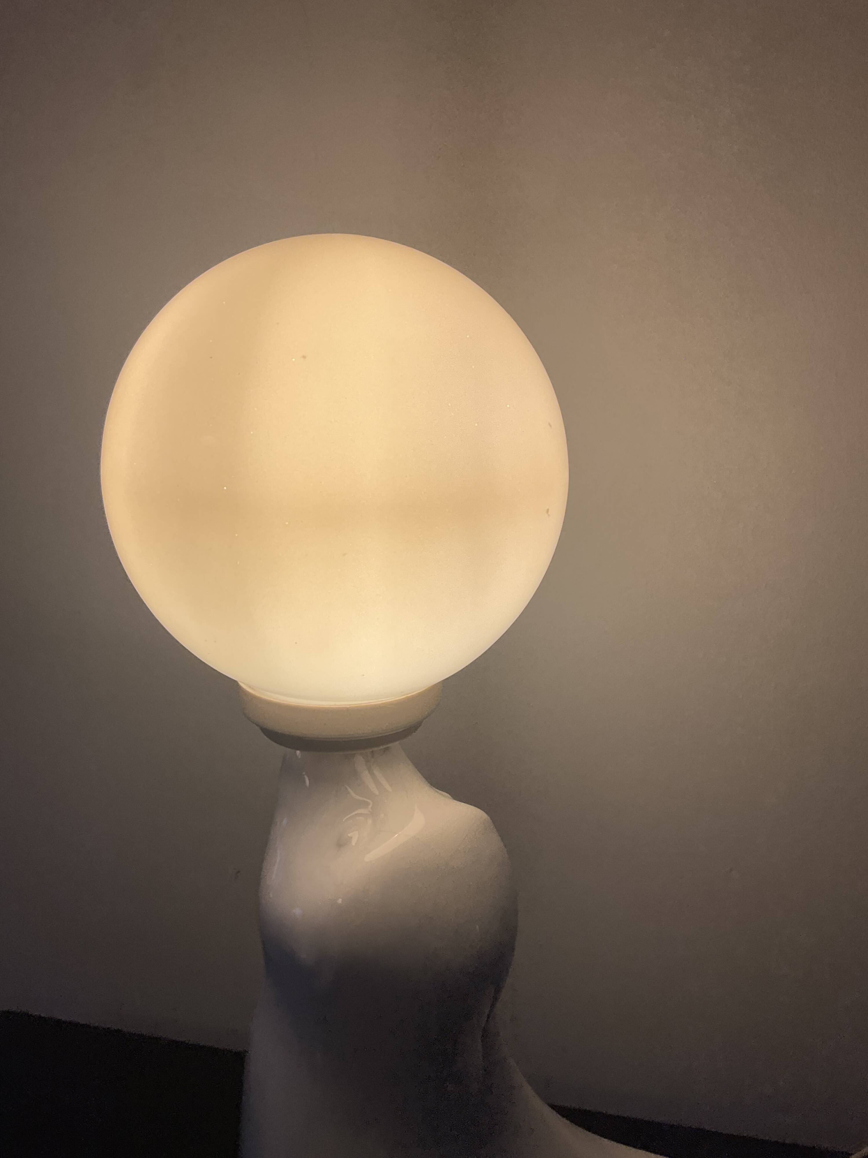 Lampe Otarie vintage en céramique de Delfts années 60