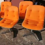 Set of 4 vintage Steelcase Strafor office chairs by Randall Buck.