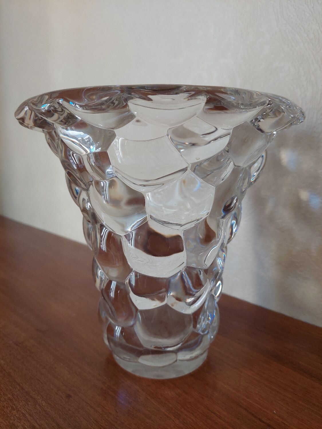 Pierre D'Avesn Clear Crystal Vase, Art Deco