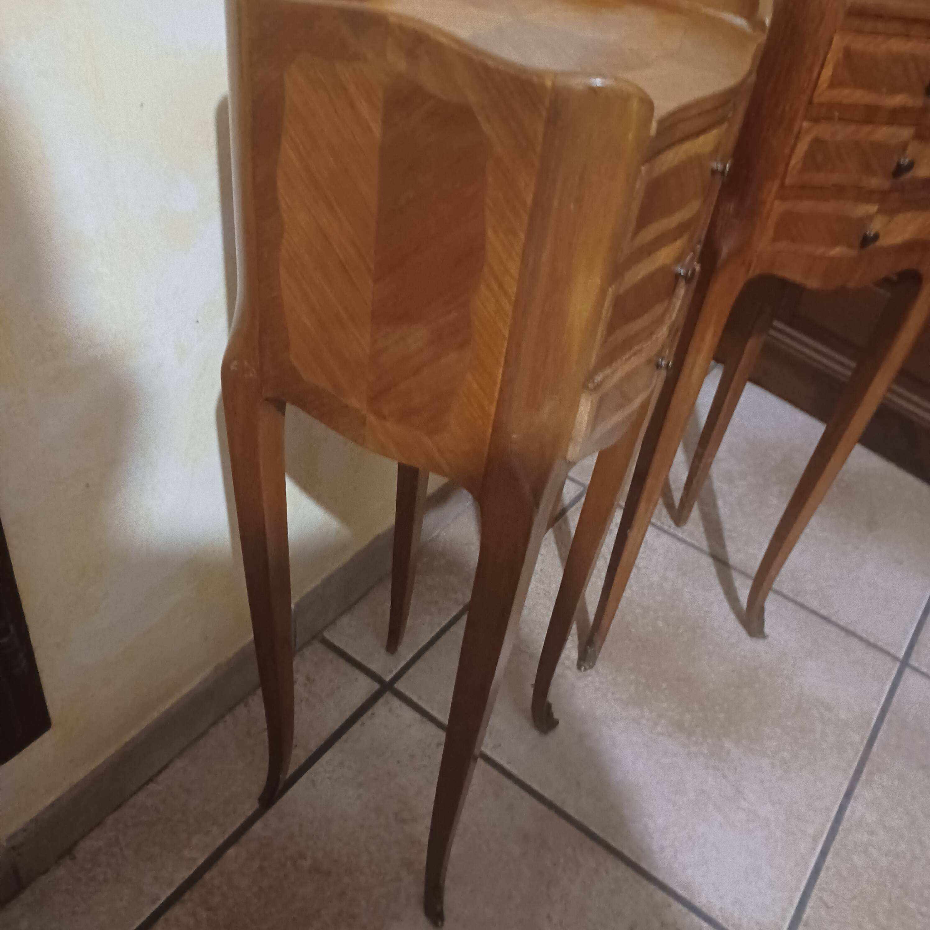 2 wooden bedside tables