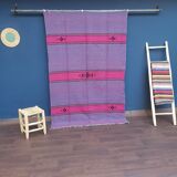 Tapis marocain berbère fait main en coton multicolore 140 x 220 cm