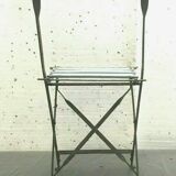 Folding chairs in iron and wooden blade XX century