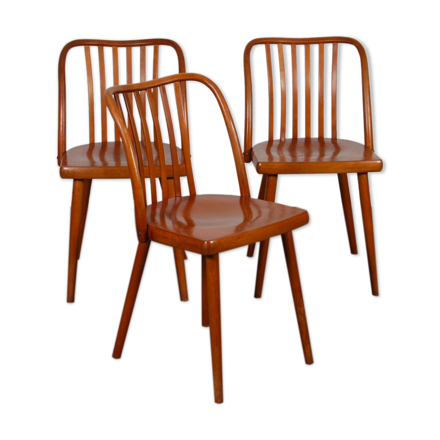 Set of 3 vintage chairs by Antonin Suman for Ton, 1960