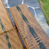 Rattan folding lounge chair