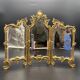 Triptych mirror, gilt bronze, circa 1900.