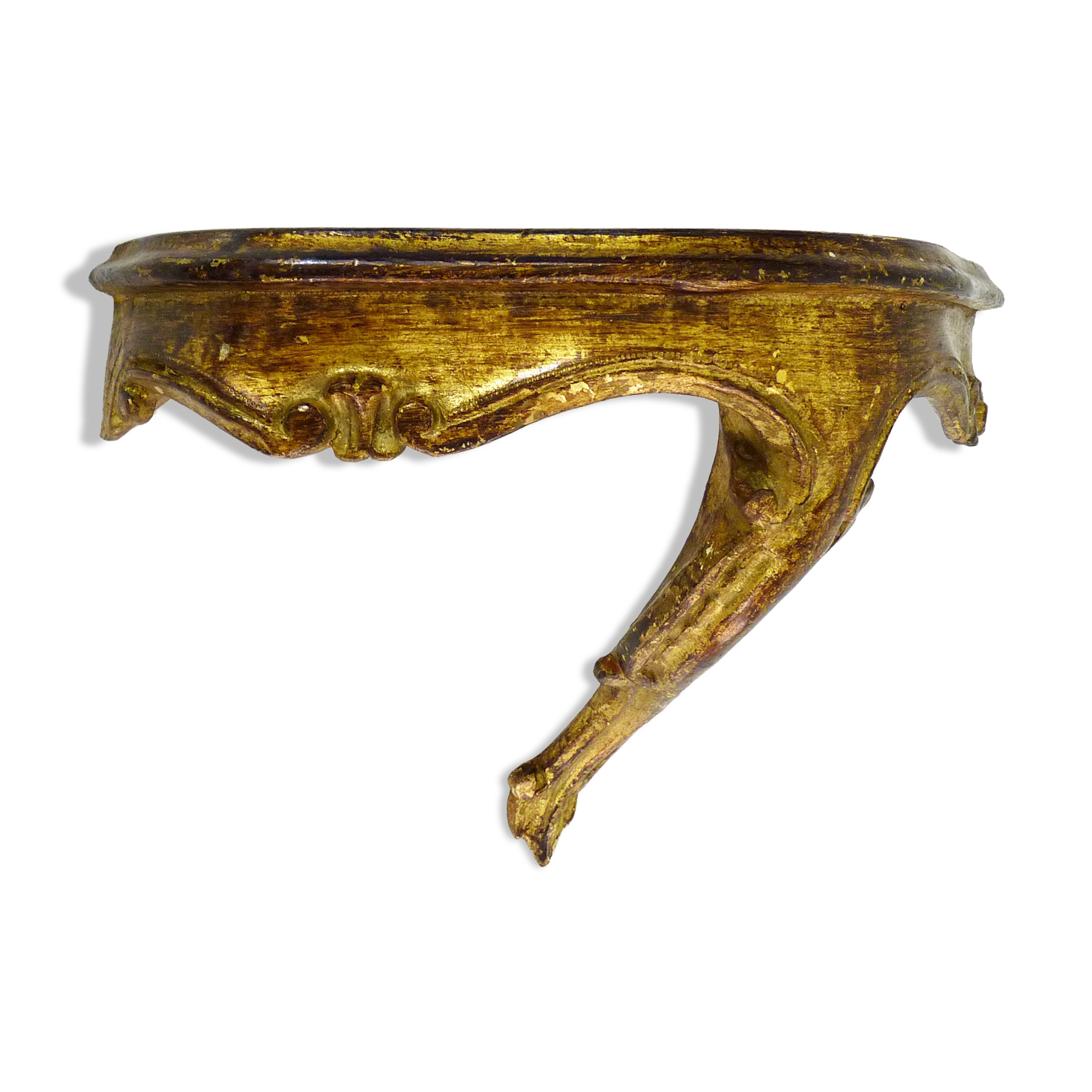Vintage Florentine console in hand-painted and gilded wood. Year 50