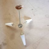 Pure art deco style chandelier with its 3 glass paste lamps