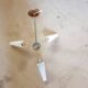 Pure art deco style chandelier with its 3 glass paste lamps