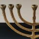Jewish Menorah/Candlestick with 7 arms. Engraved Jerusalem, signed Wainberg Dim 16x16