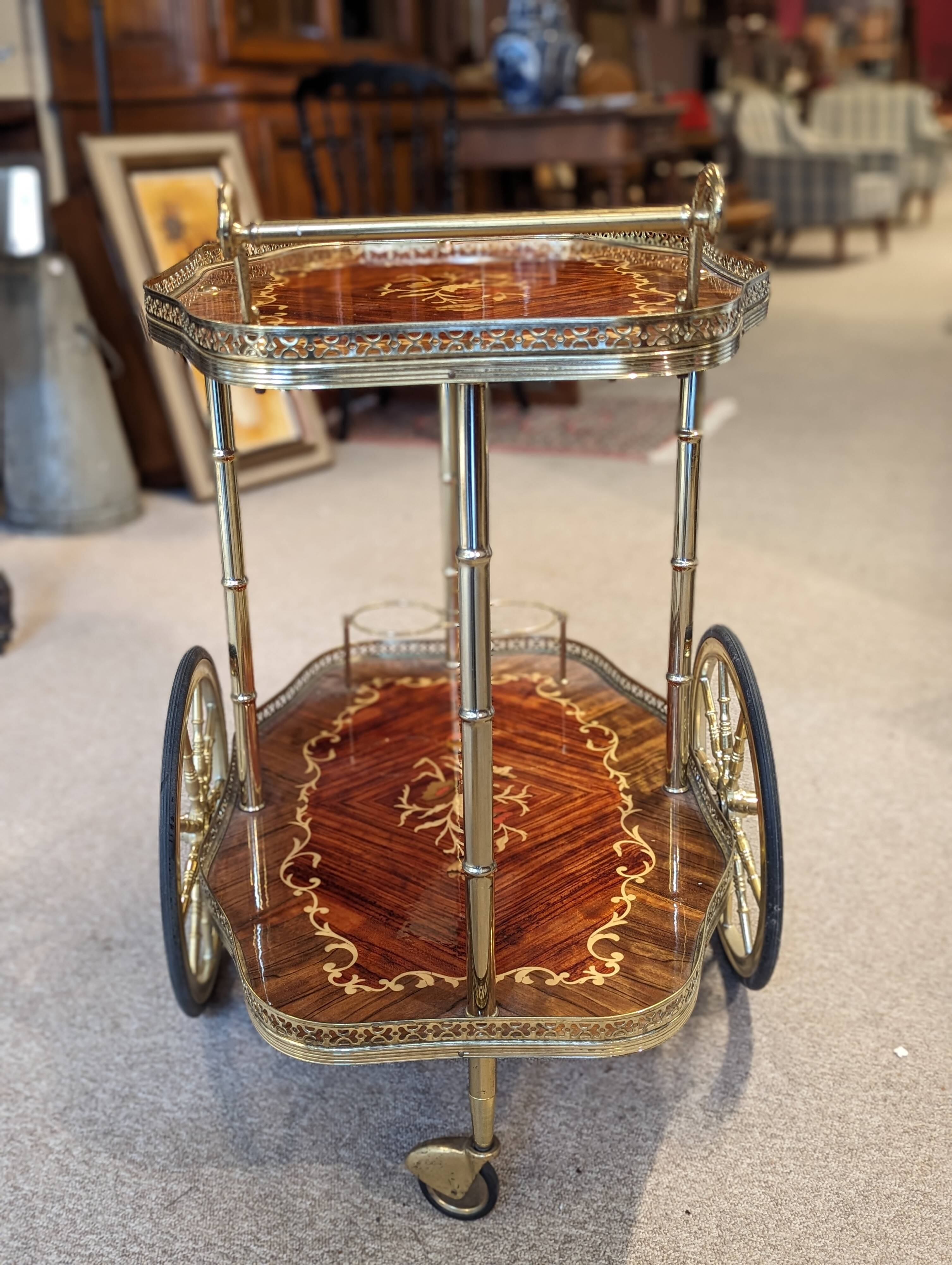 Inlaid rolling trolley