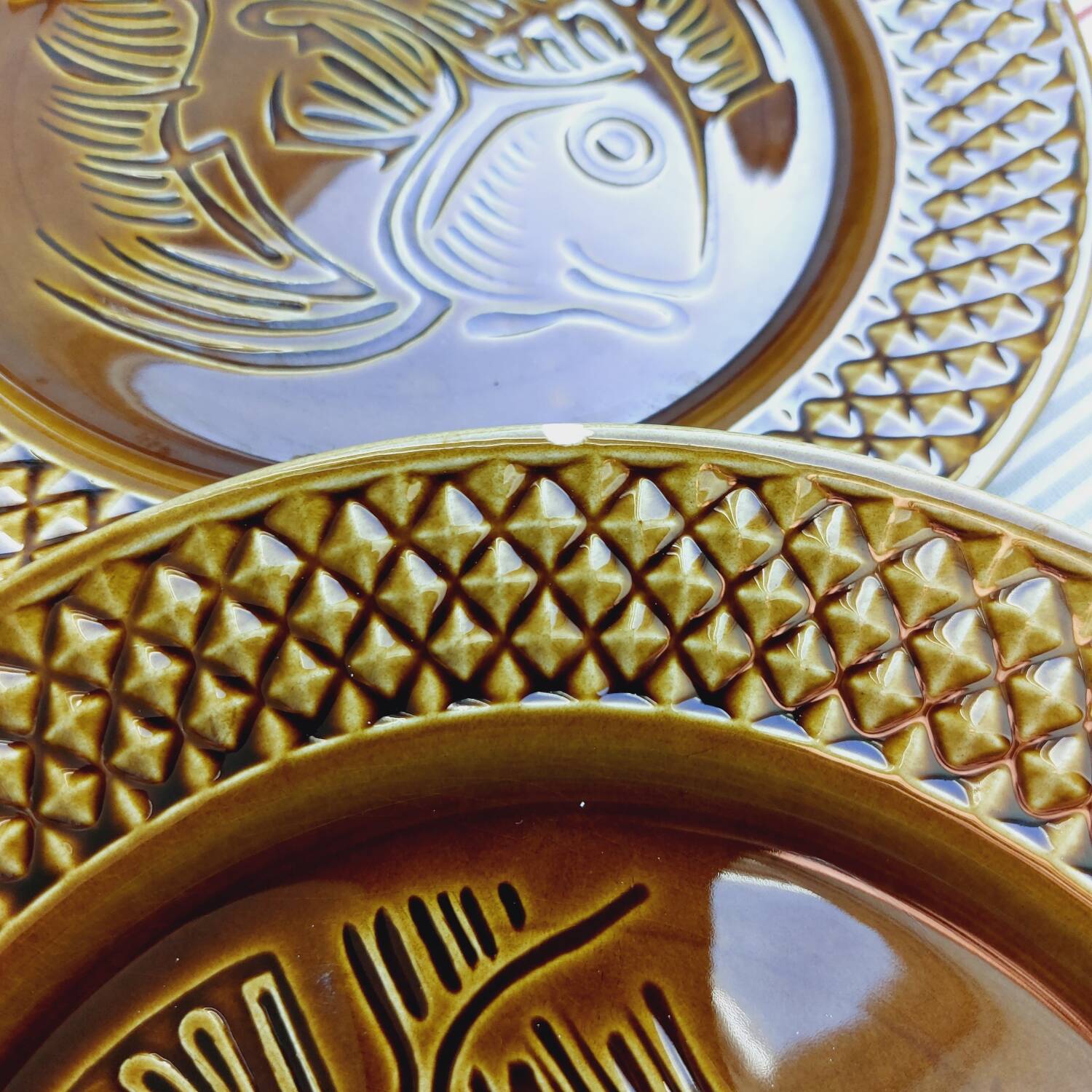 Digoin Sarreguemines fish dinner plates