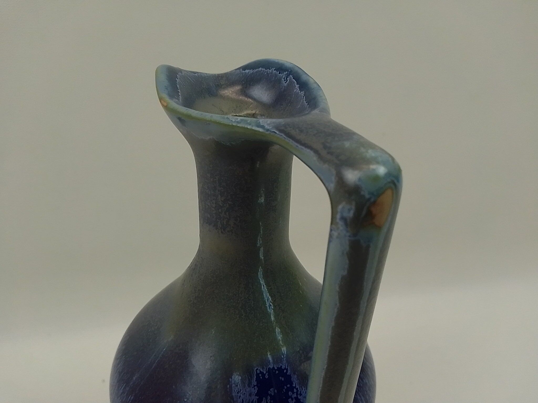 Blue and green ceramic carafe 25cm