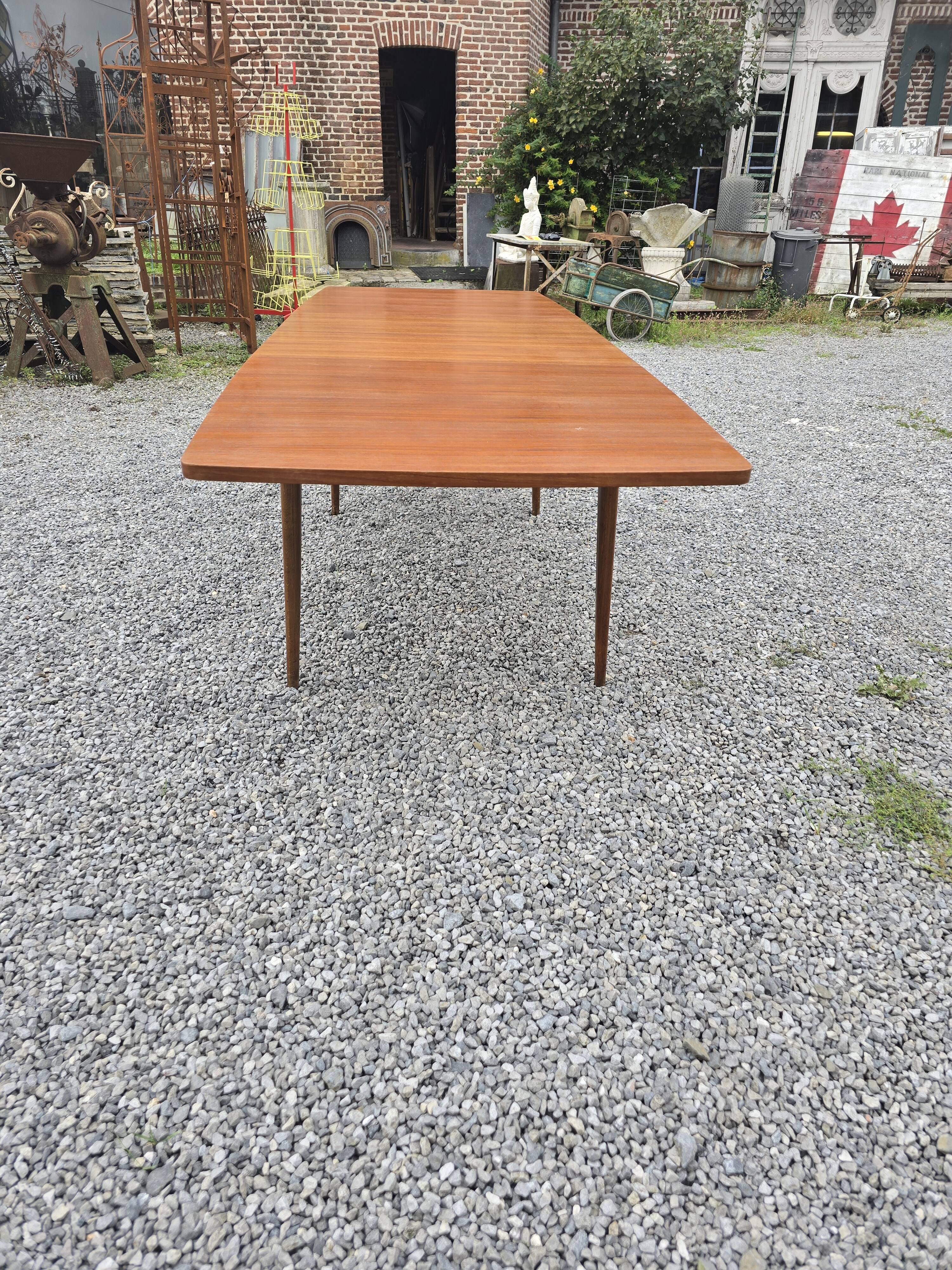 Scandinavian extendable table from the 60s in teak, 250cm L