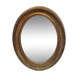 Oval wooden mirror, gold 49x39cm