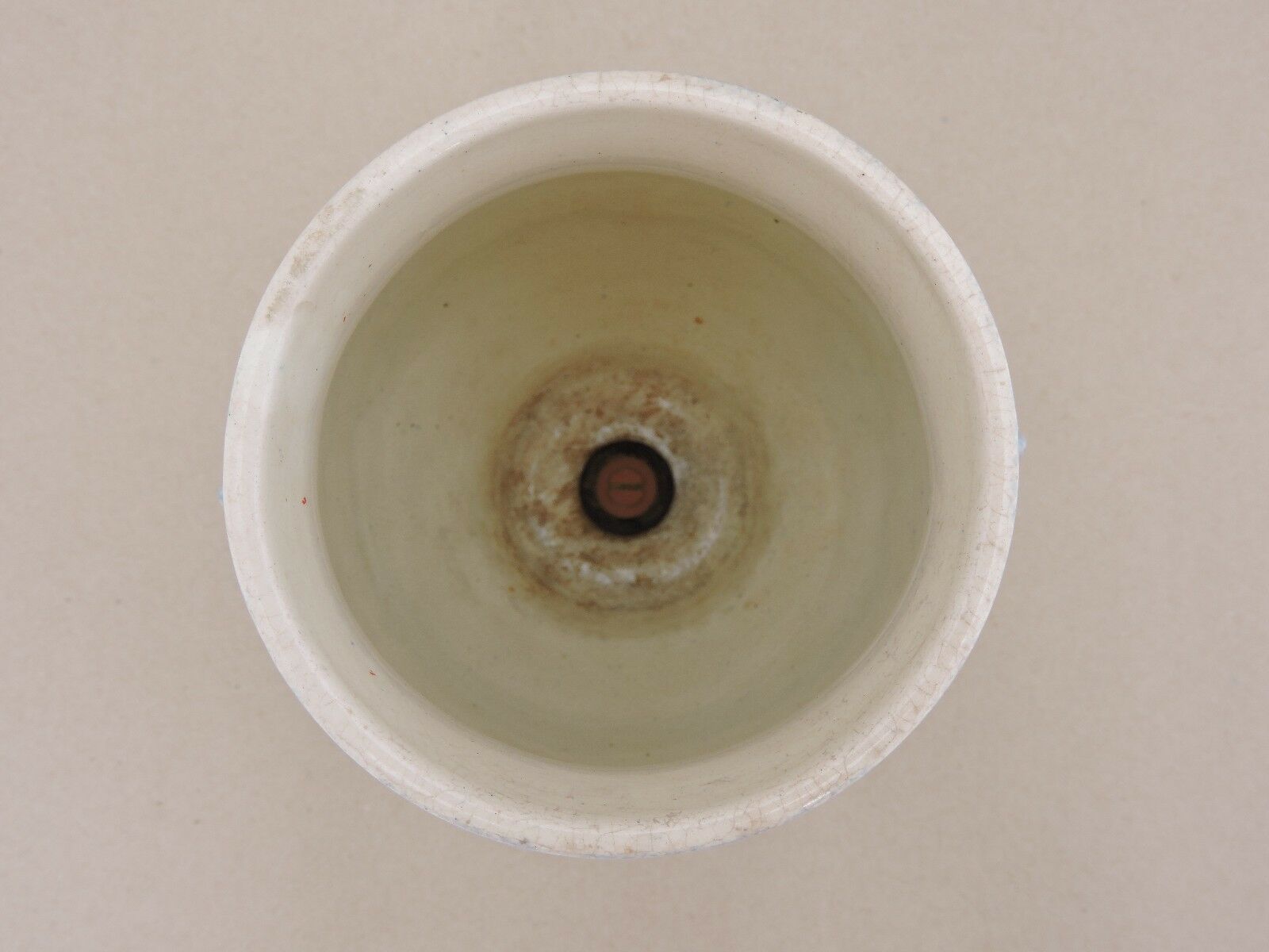 Vase in earthenware butterfly decoration