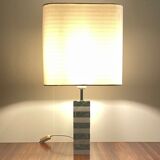 Pair of white and green marble lamps, 1970's