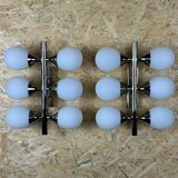 2x 60s 70s 6-bulb Sputnik wall lights by Kaiser Leuchten opal glass