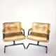 Paire de fauteuils Raphael Raffell cuir sable