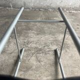 Philippe Starck vintage high bar stool — black plastic seat, silver metal frame