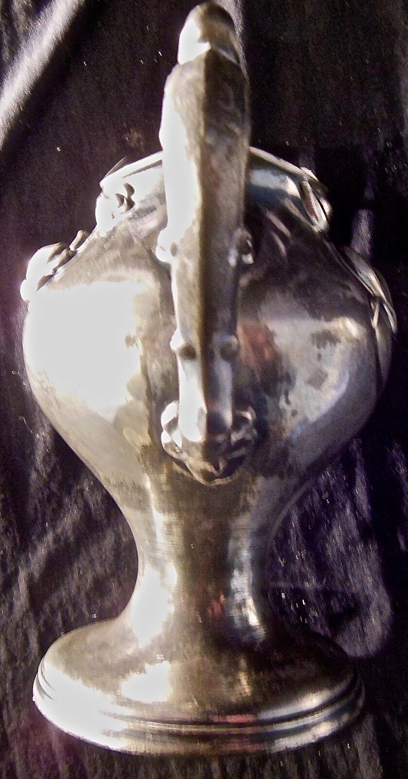 Art nouveau pourer,victor silver co,quadruple plate, liseron flower decoration