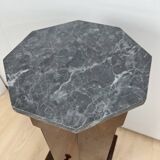 Biedermeier Drum Cabinet in Walnut Veneer & Marble, France, 1830s