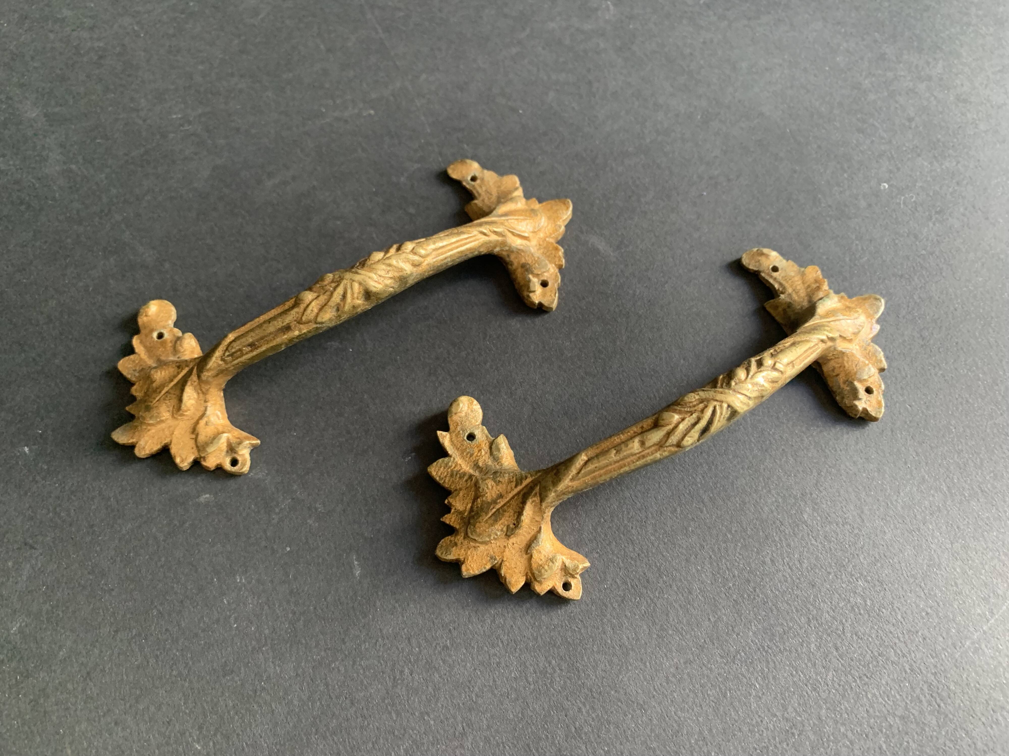 Antique Art Nouveau bronze furniture handle, 1900