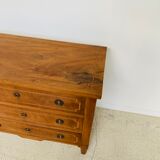 Old inlaid chest of drawers Louis XVI 3 drawers 19th