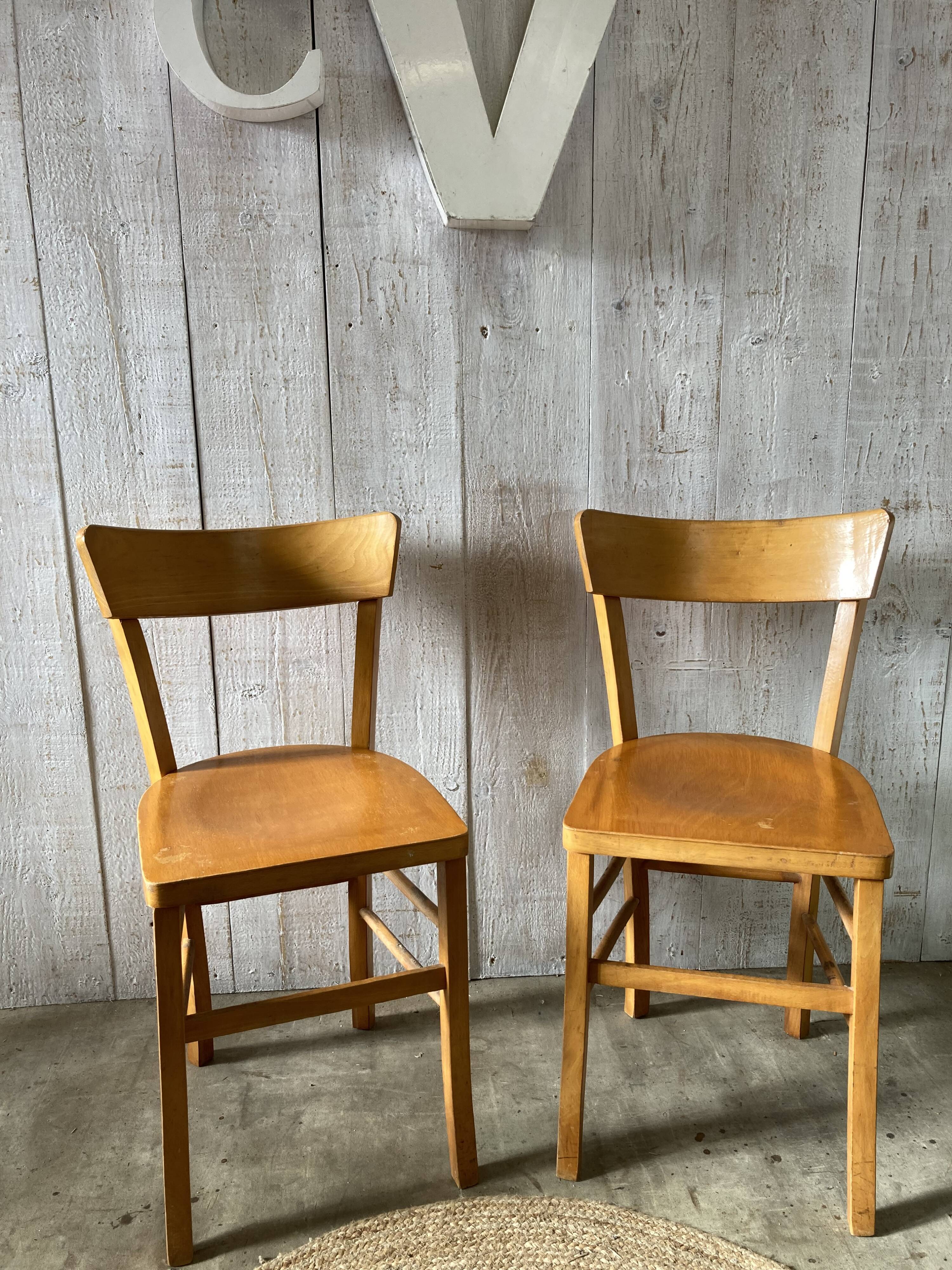 Set of 4 mismatched bistro chairs