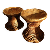 Pair of primitive art stools