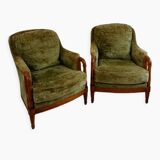 Fauteuils bergere anglais vert
