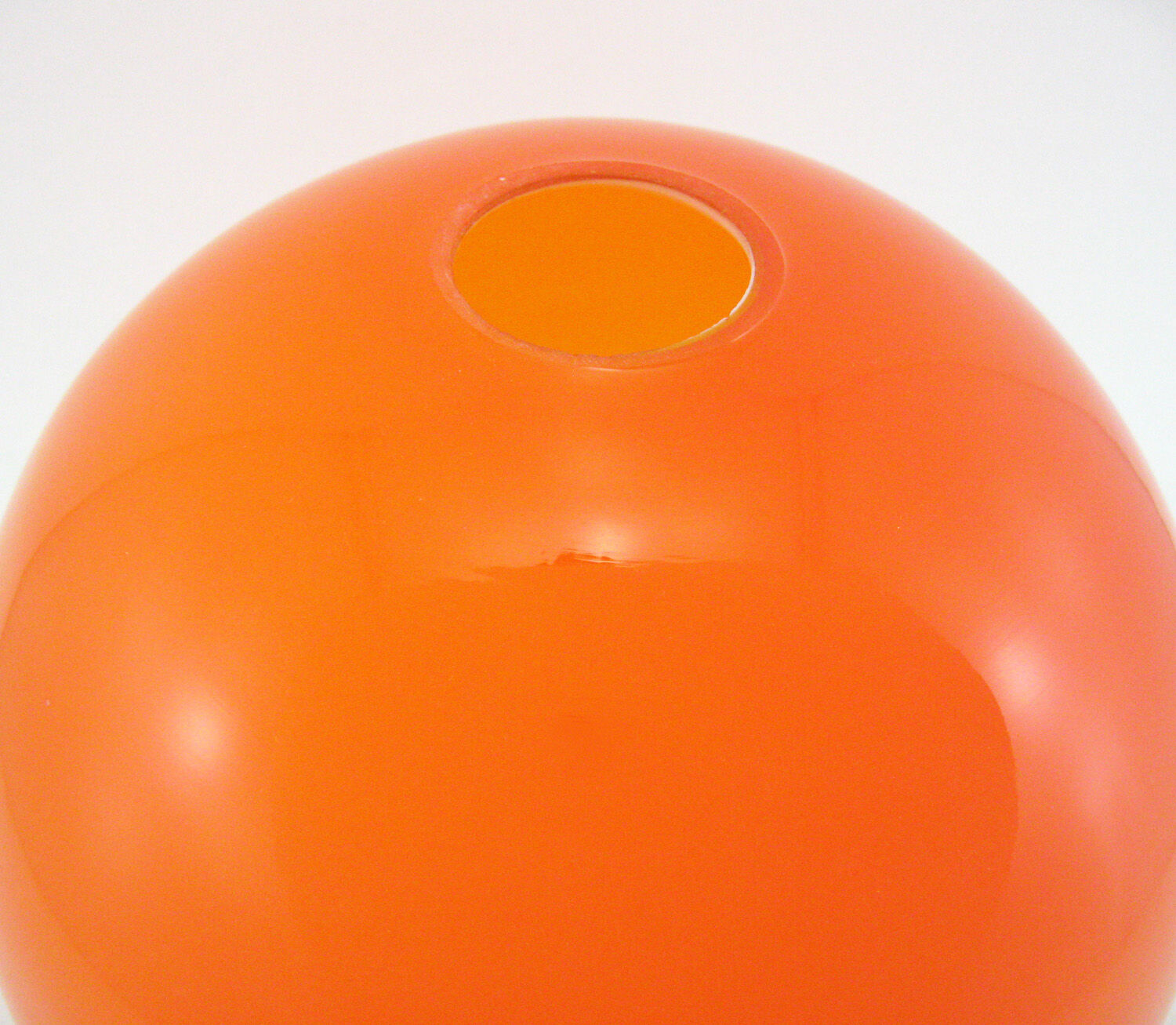 Orange opalin glass globe suspension - vintage 70s