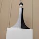 Black and White Ceramic Lamp - Handmade in Italy, Memphis Style Modern Bedside Light