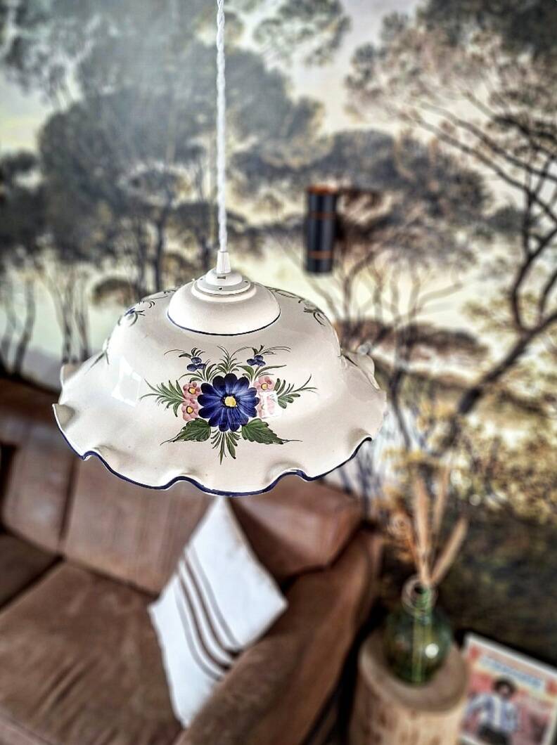 Suspension vintage céramique