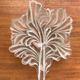 Heavy vintage German floral glass bowl by Walther Glas, 1970s.